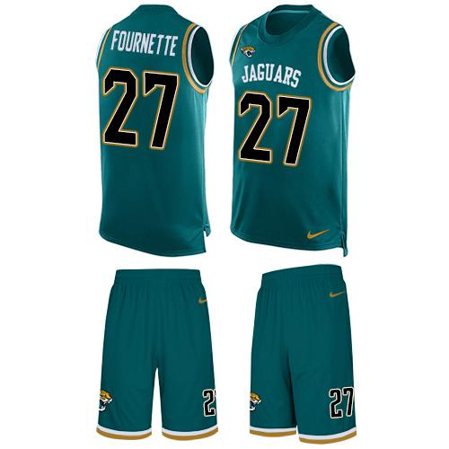 Nike Jaguars #27 Leonard Fournette Teal Green Team Color Men's Stitched NFL Limited Tank Top Suit Jersey